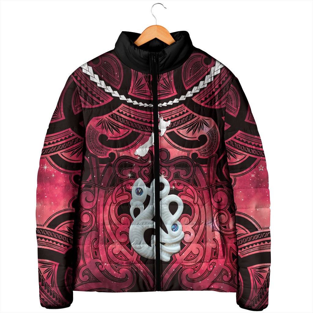 Personalised Maori Matariki Manaia Whero Padded Jacket Maori Kowhaiwhai Pattern Galaxy LT01 - Polynesian Pride