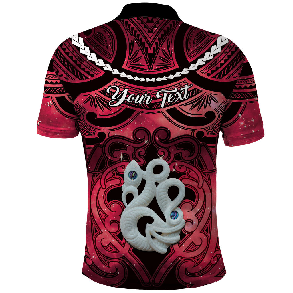 Personalised Maori Matariki Manaia Whero Polo Shirt Maori Kowhaiwhai Pattern Galaxy LT01 - Polynesian Pride