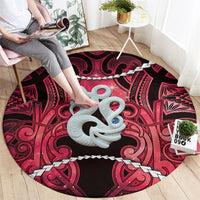 Maori Matariki Manaia Whero Round Carpet Maori Kowhaiwhai Pattern Galaxy LT01 - Polynesian Pride