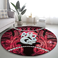 Maori Matariki Manaia Whero Round Carpet Maori Kowhaiwhai Pattern Galaxy LT01 - Polynesian Pride