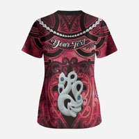 Personalised Maori Matariki Manaia Whero Scrub Top Maori Kowhaiwhai Pattern Galaxy LT01 - Polynesian Pride