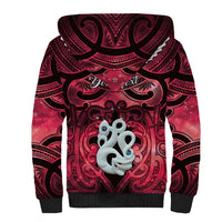 Personalised Maori Matariki Manaia Whero Sherpa Hoodie Maori Kowhaiwhai Pattern Galaxy LT01 - Polynesian Pride