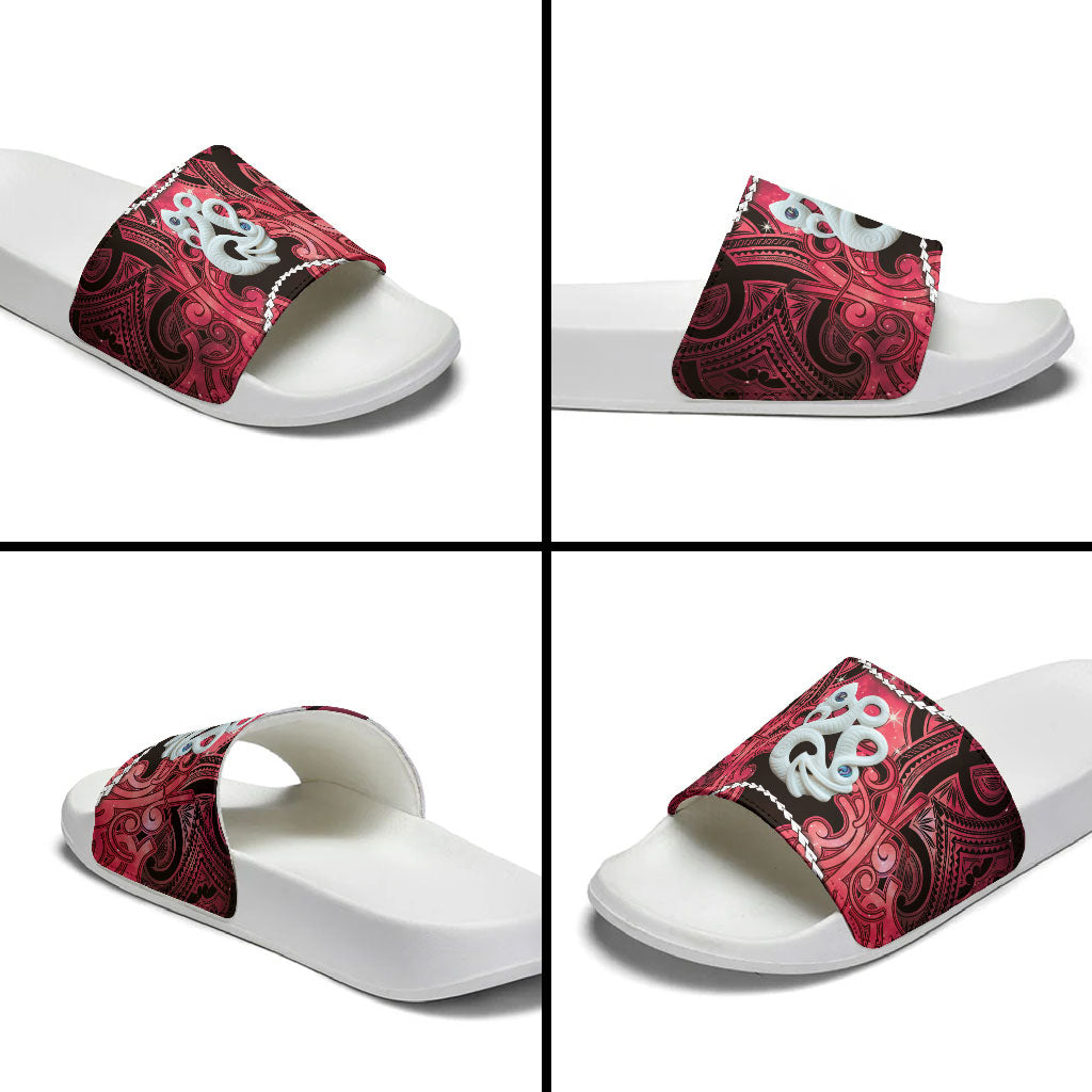 Maori Matariki Manaia Whero Slide Sandals Maori Kowhaiwhai Pattern Galaxy LT01 - Polynesian Pride
