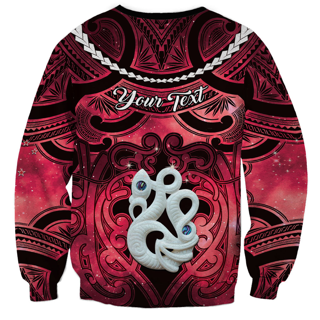 Personalised Maori Matariki Manaia Whero Sweatshirt Maori Kowhaiwhai Pattern Galaxy LT01 - Polynesian Pride