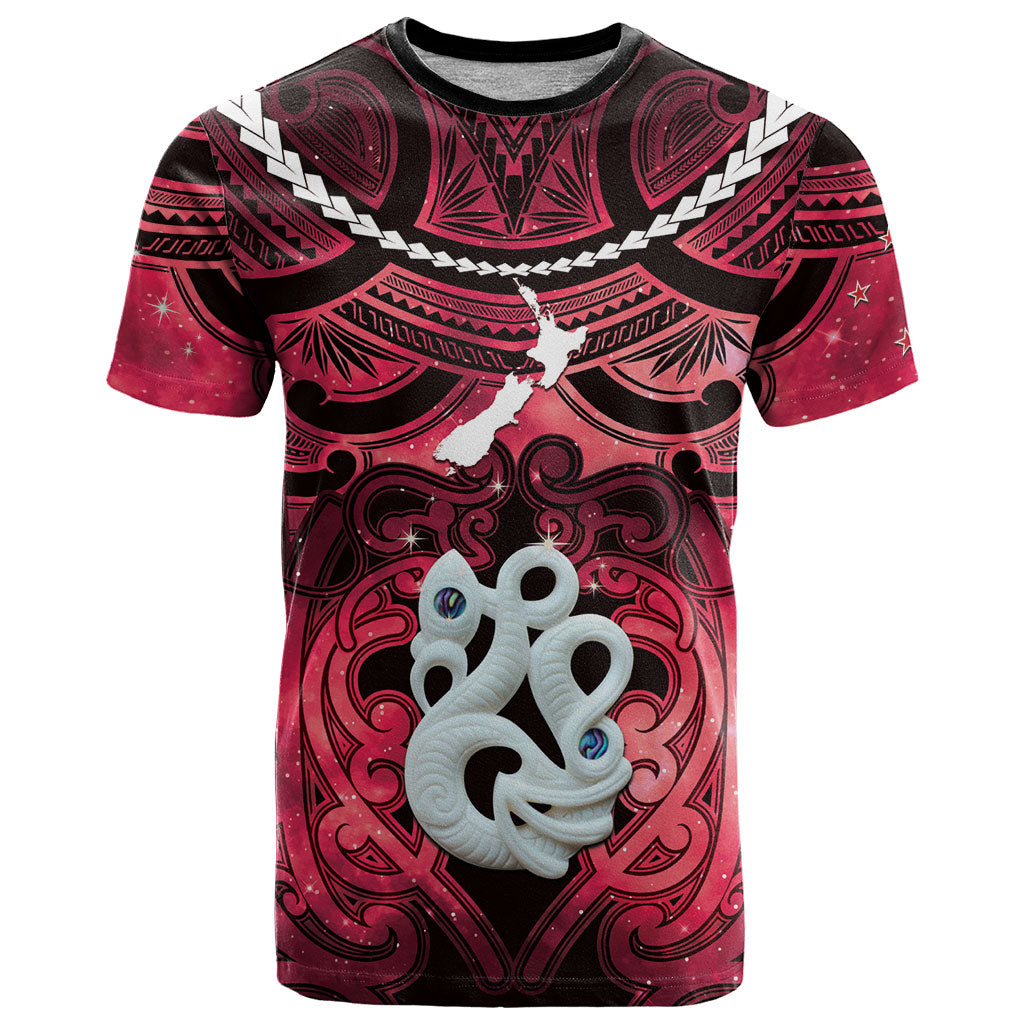 Personalised Maori Matariki Manaia Whero T Shirt Maori Kowhaiwhai Pattern Galaxy