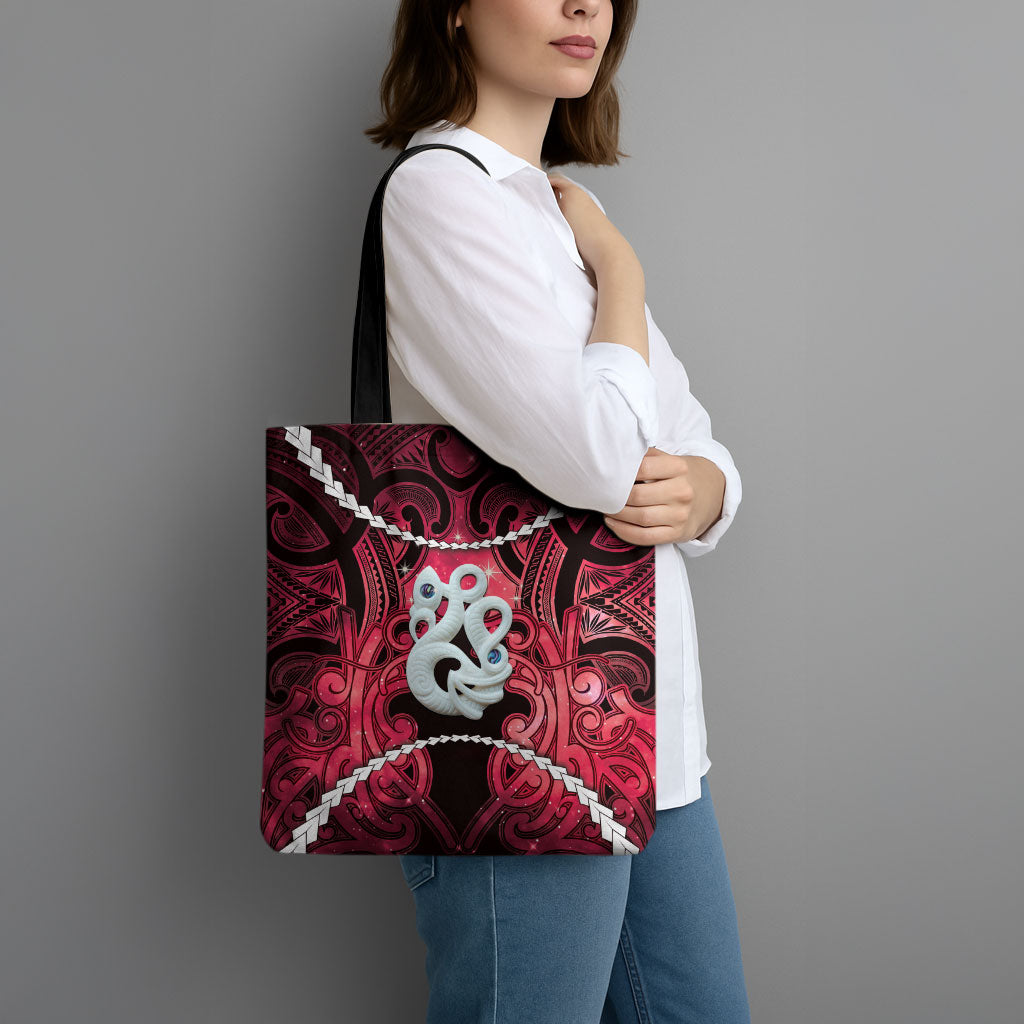 Maori Matariki Manaia Whero Tote Bag Maori Kowhaiwhai Pattern Galaxy LT01 - Polynesian Pride