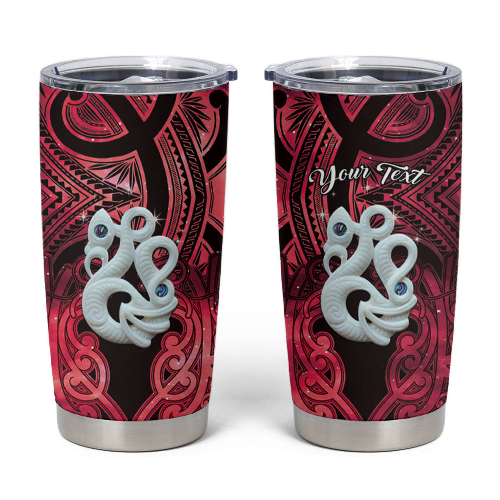 Personalised Maori Matariki Manaia Whero Tumbler Cup Maori Kowhaiwhai Pattern Galaxy LT01 Red - Polynesian Pride