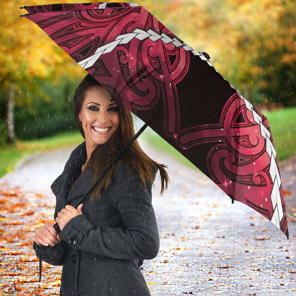 Maori Matariki Manaia Whero Umbrella Maori Kowhaiwhai Pattern Galaxy LT01 - Polynesian Pride