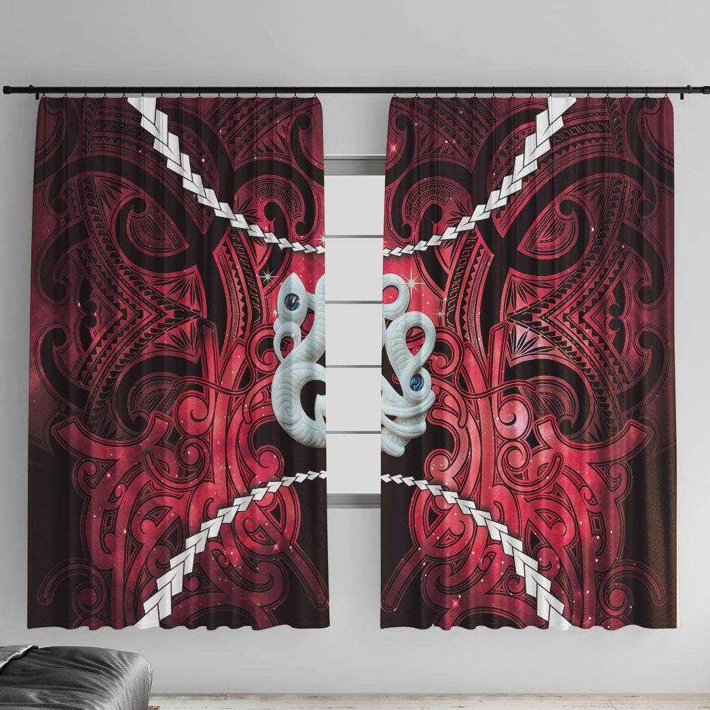 Maori Matariki Manaia Whero Window Curtain Maori Kowhaiwhai Pattern Galaxy