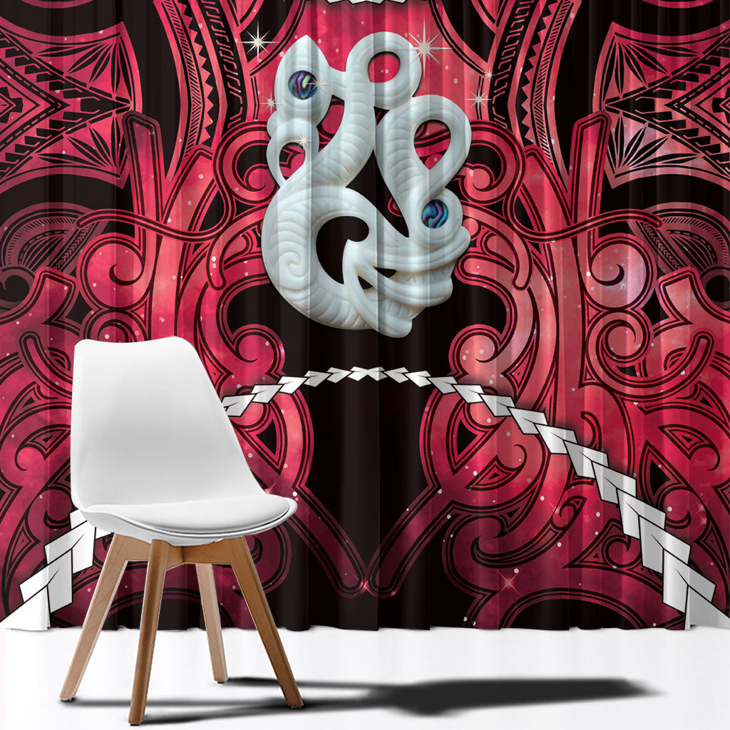 Maori Matariki Manaia Whero Window Curtain Maori Kowhaiwhai Pattern Galaxy