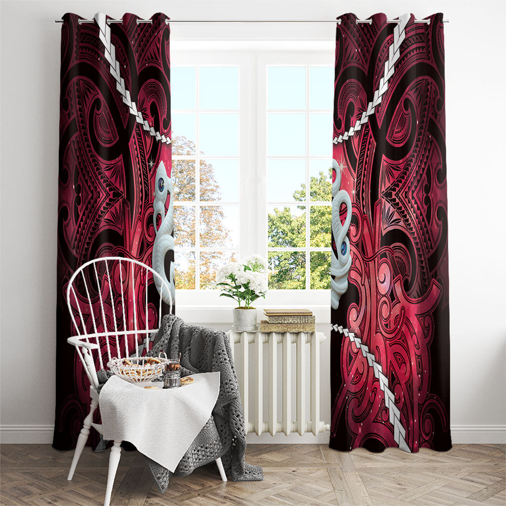 Maori Matariki Manaia Whero Window Curtain Maori Kowhaiwhai Pattern Galaxy