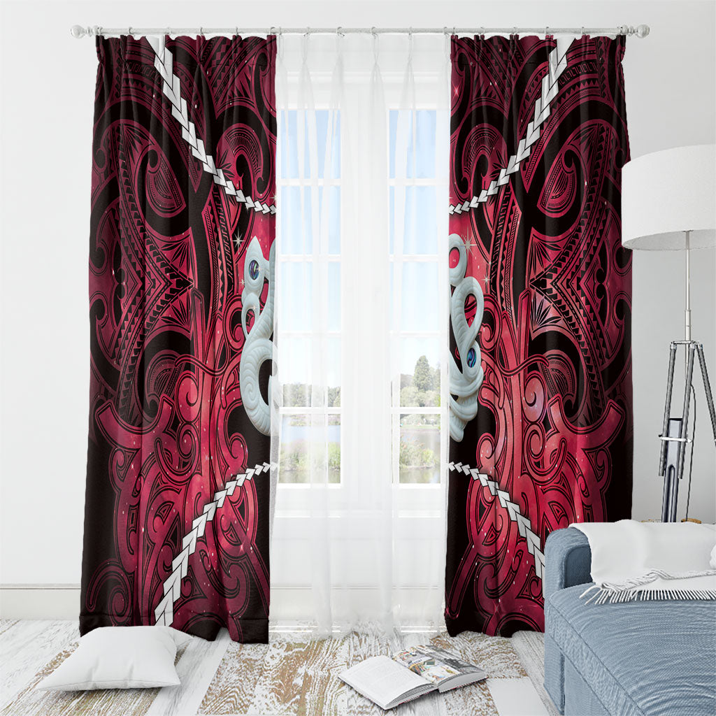 Maori Matariki Manaia Whero Window Curtain Maori Kowhaiwhai Pattern Galaxy