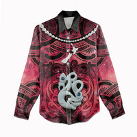 Personalised Maori Matariki Manaia Whero Women Casual Shirt Maori Kowhaiwhai Pattern Galaxy