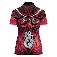 Personalised Maori Matariki Manaia Whero Women Polo Shirt Maori Kowhaiwhai Pattern Galaxy