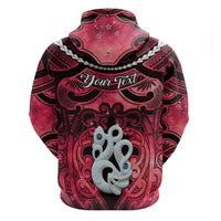 Personalised Maori Matariki Manaia Whero Zip Hoodie Maori Kowhaiwhai Pattern Galaxy LT01 - Polynesian Pride