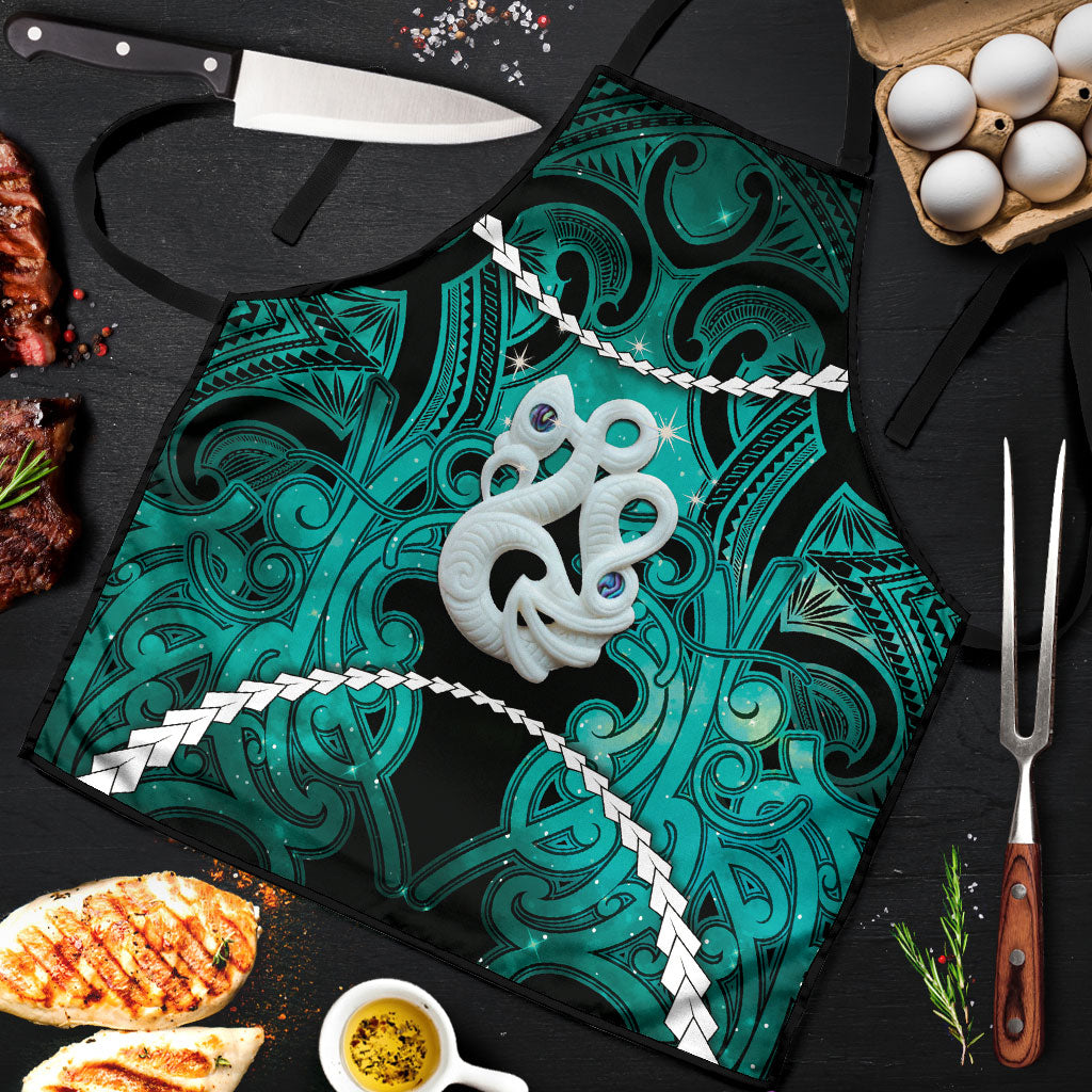 Maori Matariki Manaia Turquoise Apron Maori Kowhaiwhai Pattern Galaxy