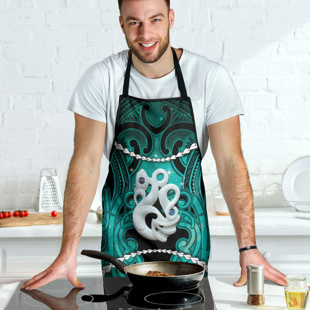 Maori Matariki Manaia Turquoise Apron Maori Kowhaiwhai Pattern Galaxy