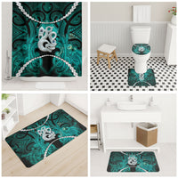 Maori Matariki Manaia Turquoise Bathroom Set Maori Kowhaiwhai Pattern Galaxy