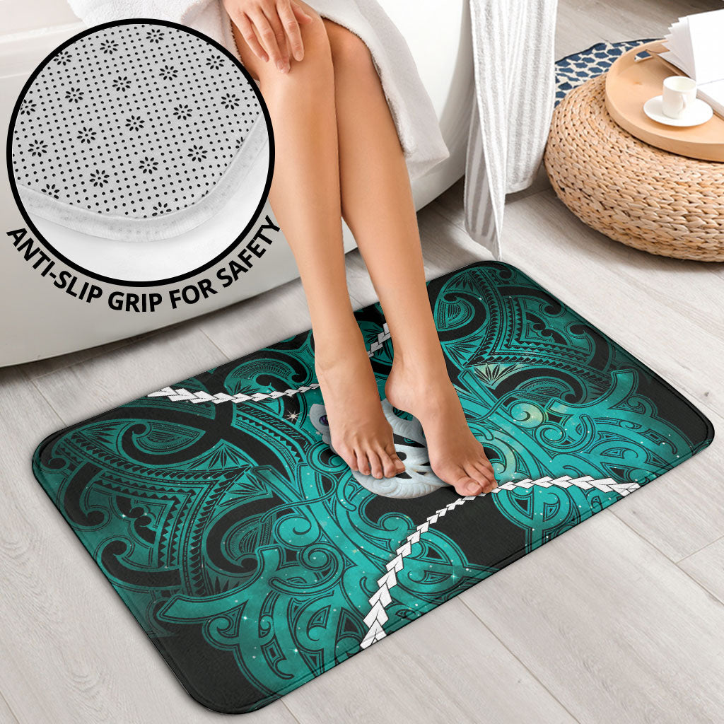 Maori Matariki Manaia Turquoise Bathroom Set Maori Kowhaiwhai Pattern Galaxy