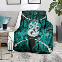 Maori Matariki Manaia Turquoise Blanket Maori Kowhaiwhai Pattern Galaxy LT01 - Polynesian Pride
