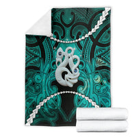 Maori Matariki Manaia Turquoise Blanket Maori Kowhaiwhai Pattern Galaxy LT01 - Polynesian Pride