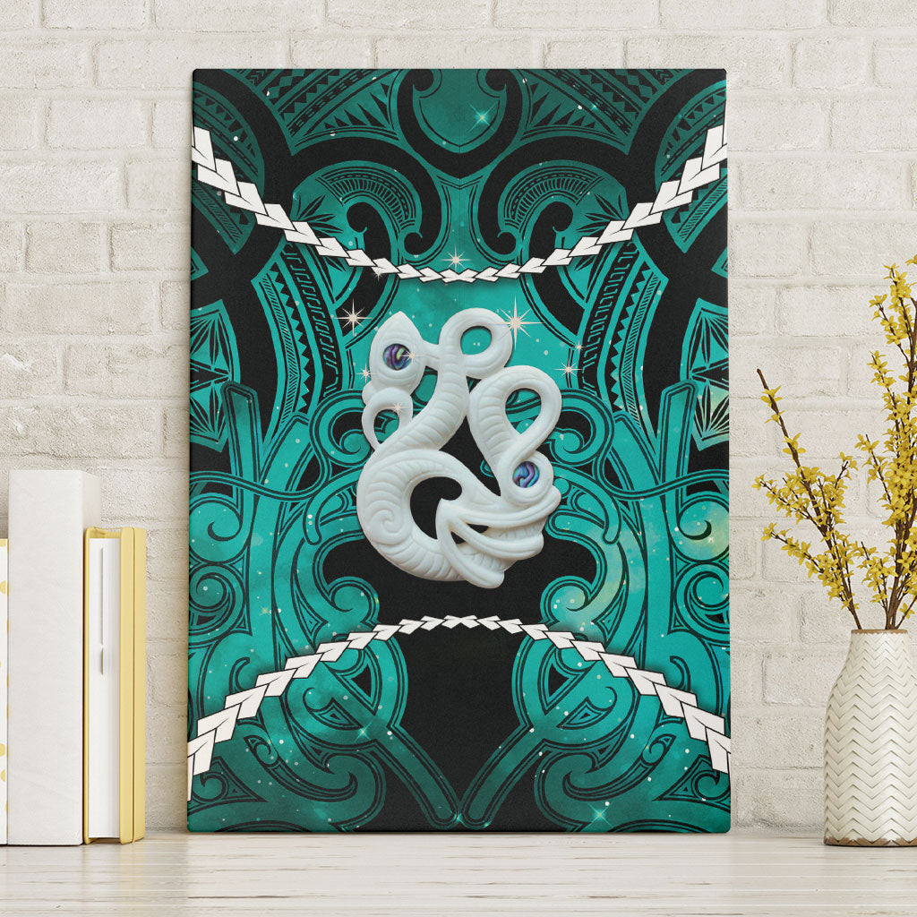 Maori Matariki Manaia Turquoise Canvas Wall Art Maori Kowhaiwhai Pattern Galaxy LT01 Without Frame Turquoise - Polynesian Pride