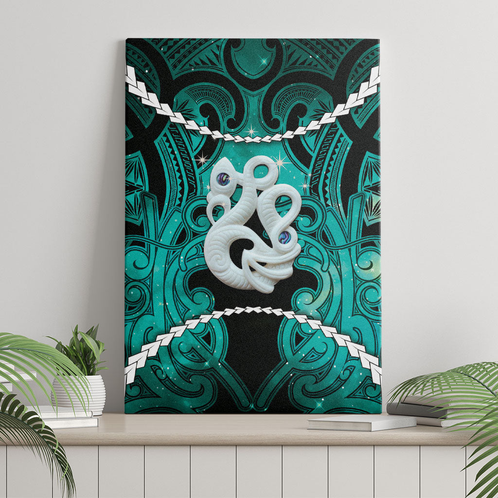Maori Matariki Manaia Turquoise Canvas Wall Art Maori Kowhaiwhai Pattern Galaxy LT01 - Polynesian Pride