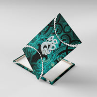 Maori Matariki Manaia Turquoise Canvas Wall Art Maori Kowhaiwhai Pattern Galaxy LT01 With Frame Turquoise - Polynesian Pride