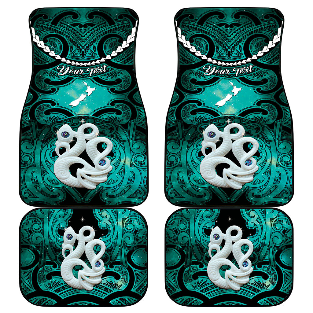 Personalised Maori Matariki Manaia Turquoise Car Mats Maori Kowhaiwhai Pattern Galaxy LT01 - Polynesian Pride