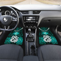 Personalised Maori Matariki Manaia Turquoise Car Mats Maori Kowhaiwhai Pattern Galaxy LT01 Set 2pcs - Front Turquoise - Polynesian Pride
