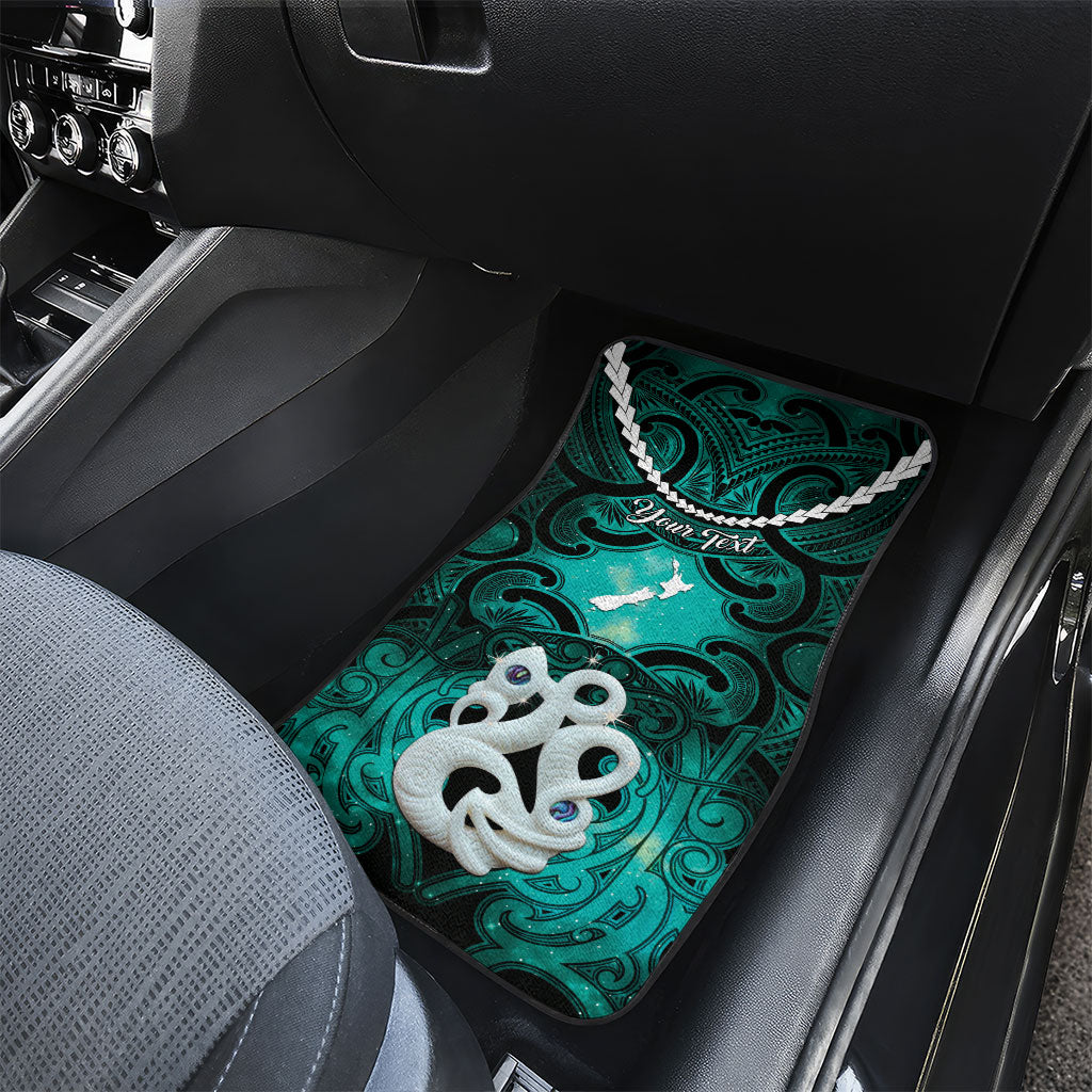 Personalised Maori Matariki Manaia Turquoise Car Mats Maori Kowhaiwhai Pattern Galaxy LT01 - Polynesian Pride