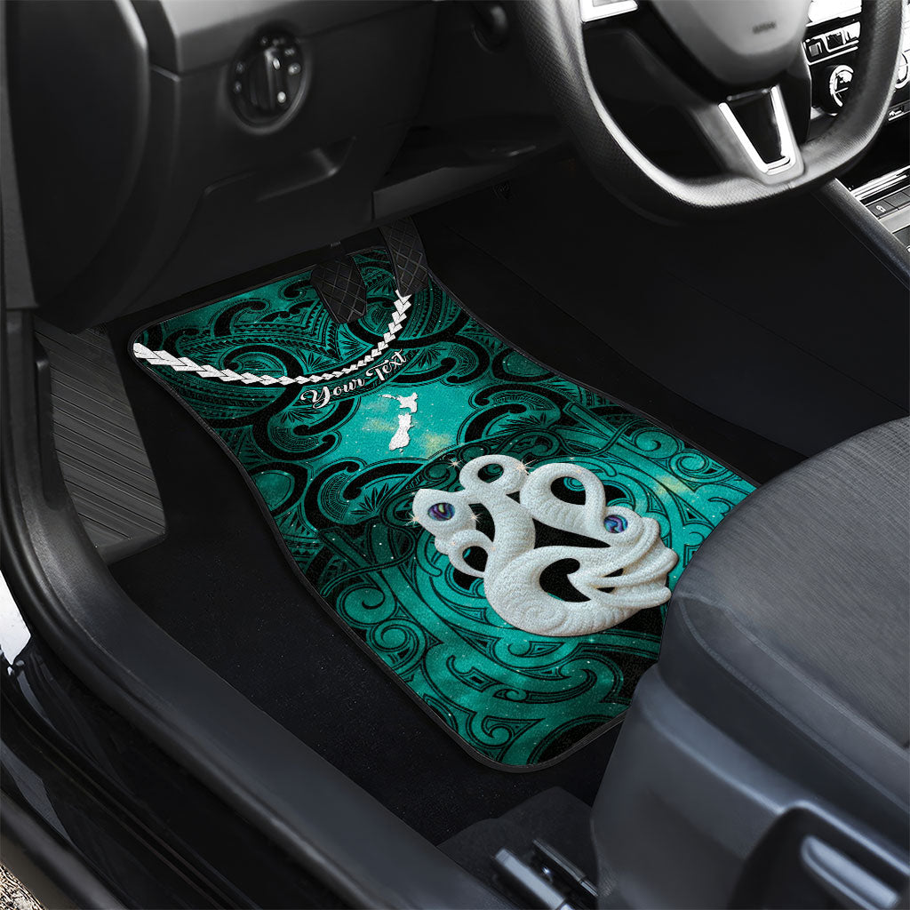 Personalised Maori Matariki Manaia Turquoise Car Mats Maori Kowhaiwhai Pattern Galaxy LT01 - Polynesian Pride