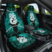 Maori Matariki Manaia Turquoise Car Seat Cover Maori Kowhaiwhai Pattern Galaxy LT01 One Size Turquoise - Polynesian Pride