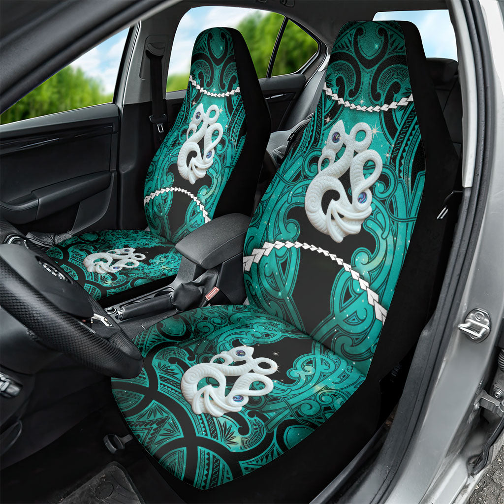 Maori Matariki Manaia Turquoise Car Seat Cover Maori Kowhaiwhai Pattern Galaxy LT01 - Polynesian Pride