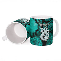 Personalised Maori Matariki Manaia Turquoise Ceramic Mug Maori Kowhaiwhai Pattern Galaxy LT01 - Polynesian Pride