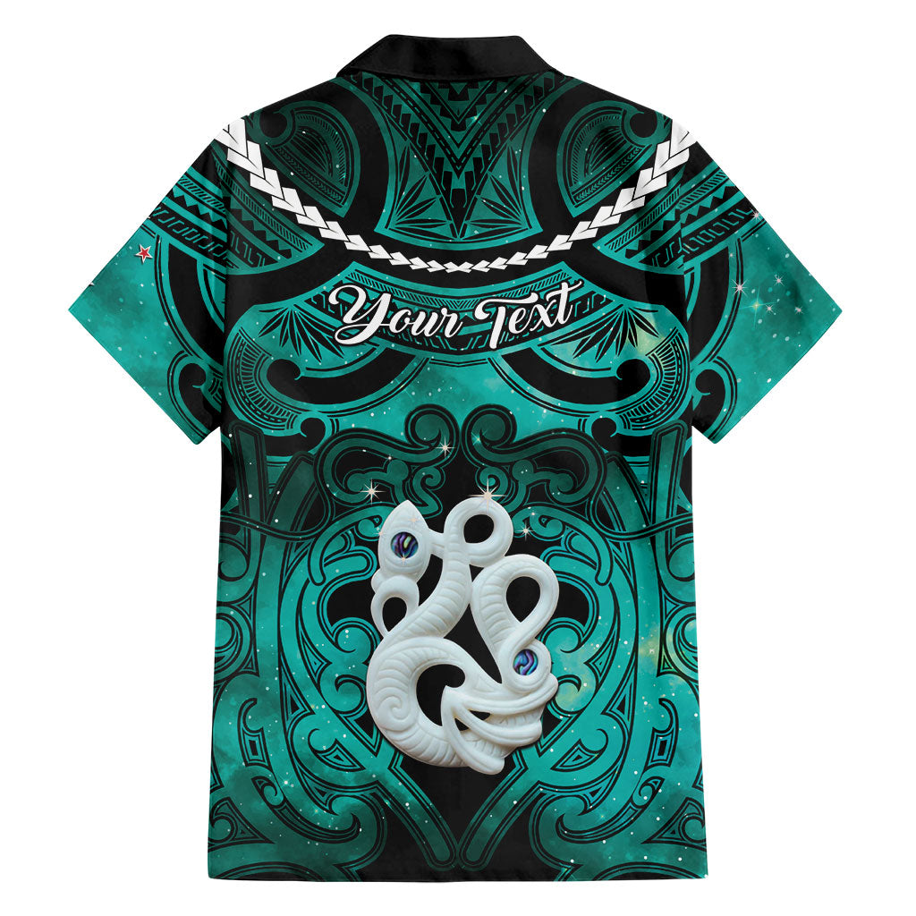 Personalised Maori Matariki Manaia Turquoise Family Matching Off Shoulder Maxi Dress and Hawaiian Shirt Maori Kowhaiwhai Pattern Galaxy