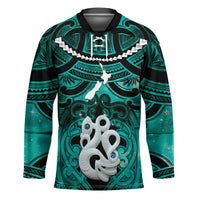 Personalised Maori Matariki Manaia Turquoise Hockey Jersey Maori Kowhaiwhai Pattern Galaxy LT01 Unisex Turquoise - Polynesian Pride