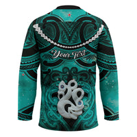 Personalised Maori Matariki Manaia Turquoise Hockey Jersey Maori Kowhaiwhai Pattern Galaxy LT01 - Polynesian Pride