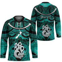 Personalised Maori Matariki Manaia Turquoise Hockey Jersey Maori Kowhaiwhai Pattern Galaxy LT01 - Polynesian Pride