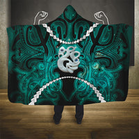 Maori Matariki Manaia Turquoise Hooded Blanket Maori Kowhaiwhai Pattern Galaxy LT01 - Polynesian Pride