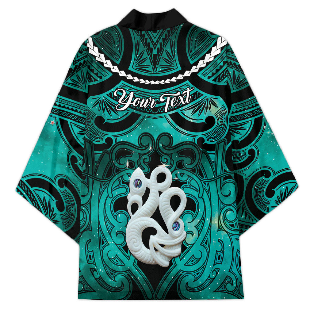 Personalised Maori Matariki Manaia Turquoise Kimono Maori Kowhaiwhai Pattern Galaxy