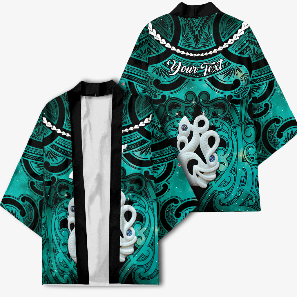 Personalised Maori Matariki Manaia Turquoise Kimono Maori Kowhaiwhai Pattern Galaxy