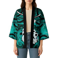 Personalised Maori Matariki Manaia Turquoise Kimono Maori Kowhaiwhai Pattern Galaxy
