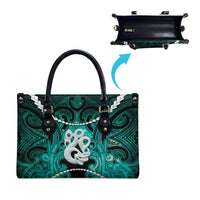 Maori Matariki Manaia Turquoise Leather Bag Maori Kowhaiwhai Pattern Galaxy LT01 - Polynesian Pride