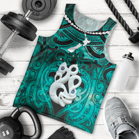 Personalised Maori Matariki Manaia Turquoise Men Tank Top Maori Kowhaiwhai Pattern Galaxy LT01 - Polynesian Pride