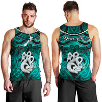 Personalised Maori Matariki Manaia Turquoise Men Tank Top Maori Kowhaiwhai Pattern Galaxy LT01 - Polynesian Pride