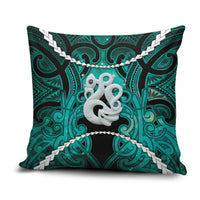 Maori Matariki Manaia Turquoise Pillow Cover Maori Kowhaiwhai Pattern Galaxy LT01 Turquoise - Polynesian Pride