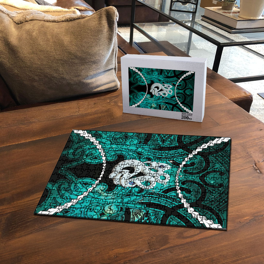 Maori Matariki Manaia Turquoise Puzzle Maori Kowhaiwhai Pattern Galaxy LT01 - Polynesian Pride