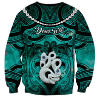 Personalised Maori Matariki Manaia Turquoise Sweatshirt Maori Kowhaiwhai Pattern Galaxy LT01 - Polynesian Pride