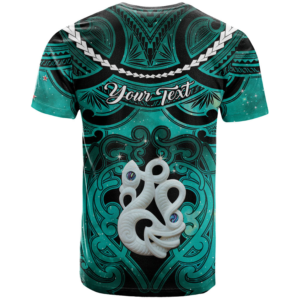 Personalised Maori Matariki Manaia Turquoise T Shirt Maori Kowhaiwhai Pattern Galaxy LT01 - Polynesian Pride